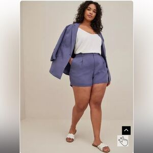 Torrid Size 16 Studio Linen Blend Blue Plus Size Shorts